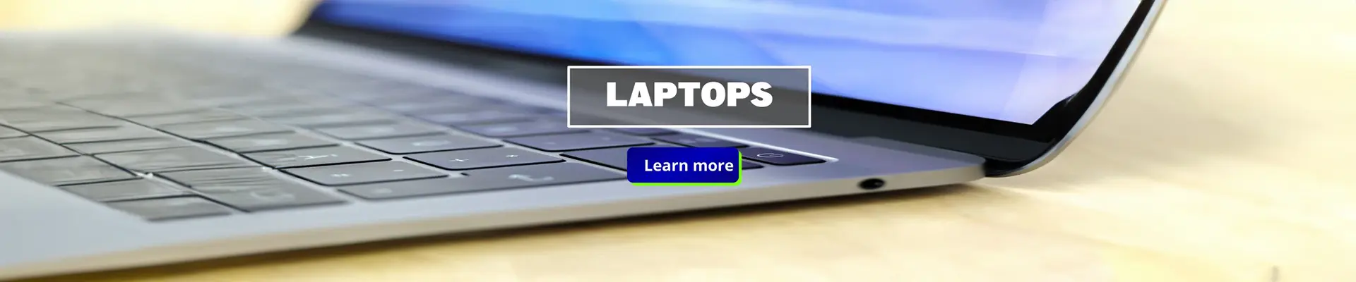 A laptop with the word laptops on it.