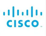 A blue and white logo of cisco