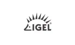 A black and white picture of an igel logo