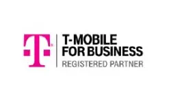 A t-mobile for business registered partner logo.