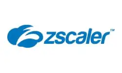 A blue and white logo of zscale