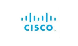 A blue and white logo of cisco