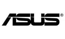 A black and white image of the asus logo.