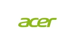 A green and white logo of acer