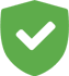 A green shield with an image of a check mark.