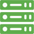 A green background with three rows of buttons.