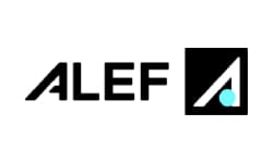 Here's an alt tag for the image: `Alef: company logo`